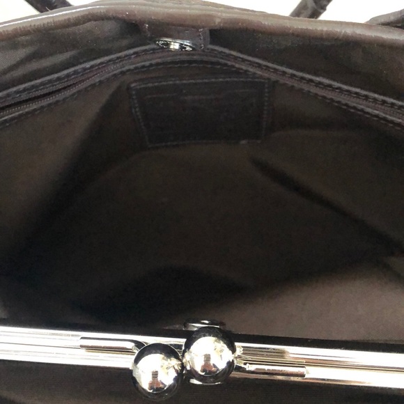 Coach Signature Striped Framed Carryall Satchel - Picture 8 of 13